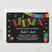 フィエスタカラフルサクタスマラカスウェディングシャワー 招待状 (正面)