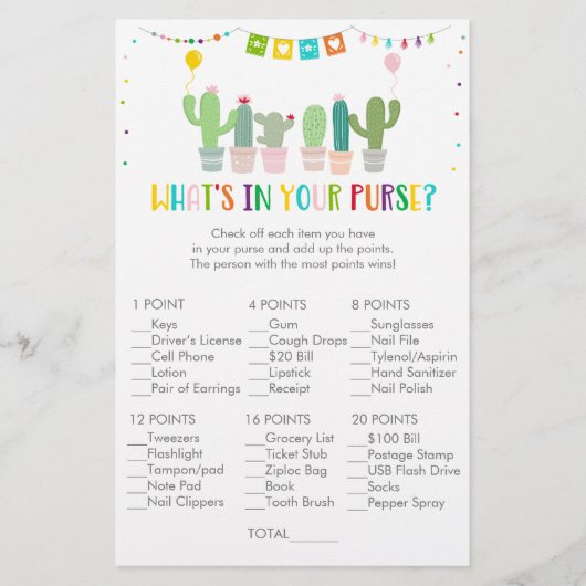 フィエスタカラフルサボスあなたの財布のゲームの中に何がある (正面)