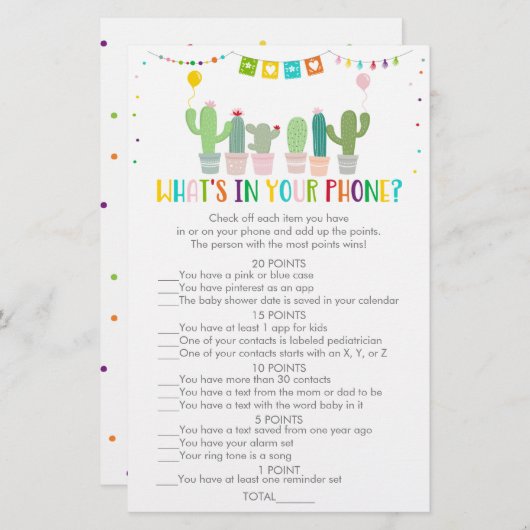 フィエスタカラフルサボスあなたの電話ゲームの中に何がある (正面/裏面)