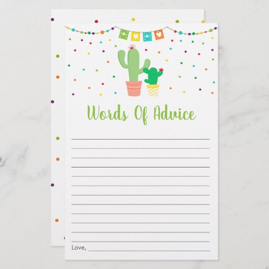 フィエスタカラフルサボスベビーシャワーアドバイス (正面/裏面)