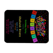 フィエスタカラフルドットフラッグバナーバースデーパーティー マグネット (横)