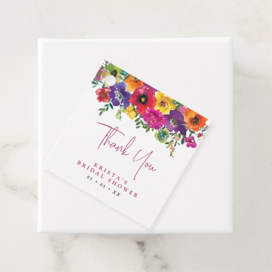 フィエスタカラフルフラワーズブライダルシャワーありがとう フェイバータグ (インサイチュ)