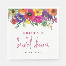 フィエスタカラフルフラワーズブライダルシャワー スタンダードランチョンナプキン