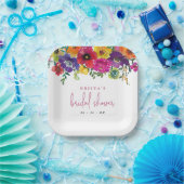 フィエスタカラフルフラワーズブライダルシャワー ペーパープレート (パーティー)