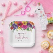 フィエスタカラフルフラワーズブライダルシャワー ペーパープレート (パーティー)