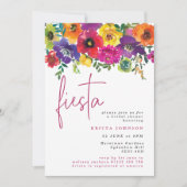 フィエスタカラフルフラワーズブライダルシャワー 招待状 (正面)