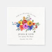 フィエスタカラフルフラワーメ結婚キシカン婚約 スタンダードカクテルナプキン (正面)