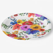 フィエスタカラフルフラワーメ結婚キシカン婚約 ペーパープレート (アングル)