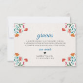 フィエスタカラフルフラワーモダン 結婚式 スペインの結婚式 サンキューカード (正面)