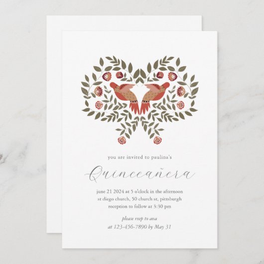 フィエスタカラフルフローラキンセアニラ 招待状 (正面/裏面)