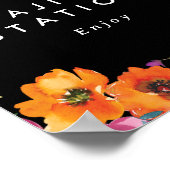 フィエスタカラフルフローラブラックフードステーションサイン ポスター (角)