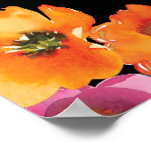 フィエスタカラフルフローラブラックリハーサルディナーサイン ポスター (角)