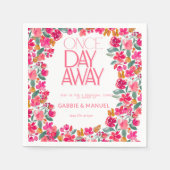 フィエスタカラフルフローラブラックリハーサルディナー スタンダードカクテルナプキン (正面)