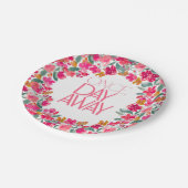 フィエスタカラフルフローラブラックリハーサルディナー ペーパープレート (アングル)