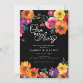 フィエスタカラフルフローラブラックリハーサルディナー 招待状 (正面)