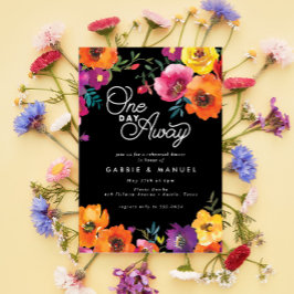 フィエスタカラフルフローラブラックリハーサルディナー 招待状