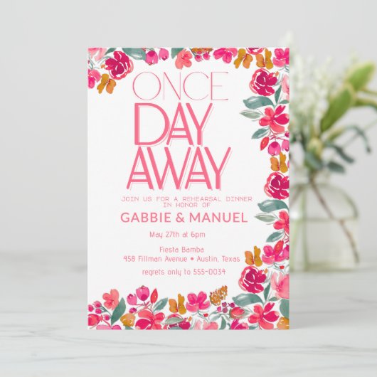 フィエスタカラフルフローラブラックリハーサルディナー 招待状 (スタンド正面)