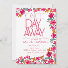 フィエスタカラフルフローラブラックリハーサルディナー 招待状