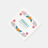 フィエスタカラフルフローラベビーシャワー スタンダードカクテルナプキン (角)