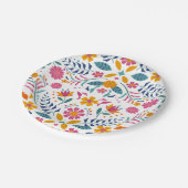 フィエスタカラフルフローラベビーシャワー ペーパープレート (アングル)