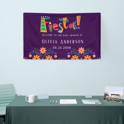 フィエスタカラフルフローラベビーシャワー 横断幕 (トレードショー)