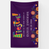 フィエスタカラフルフローラベビーシャワー 横断幕 (縦)