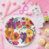 フィエスタカラフルフローラメキシコのリハーサルディナー ペーパープレート (パーティー)