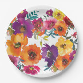 フィエスタカラフルフローラメキシコのリハーサルディナー ペーパープレート (正面)