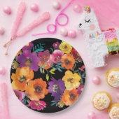 フィエスタカラフルフローラメキシコのリハーサルディナー ペーパープレート (パーティー)