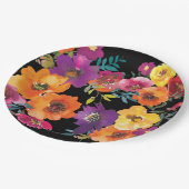 フィエスタカラフルフローラメキシコのリハーサルディナー ペーパープレート (アングル)