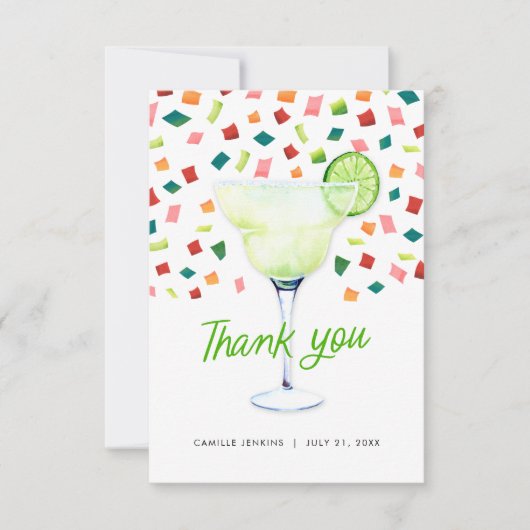 フィエスタカラフルブライダルシャワーサンキューカード サンキューカード (正面)