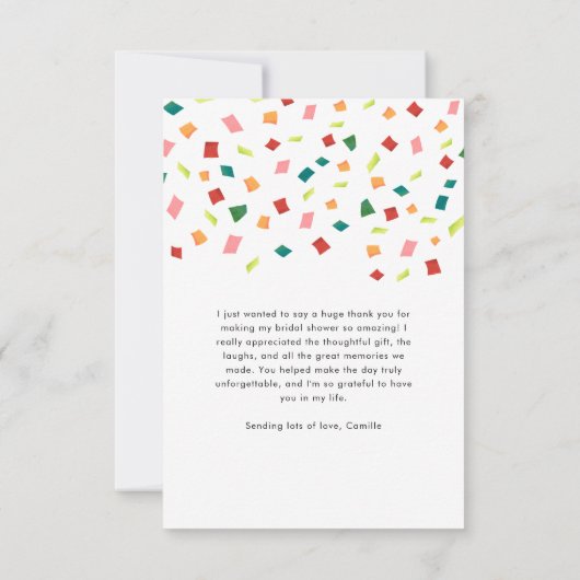 フィエスタカラフルブライダルシャワーサンキューカード サンキューカード (裏面)