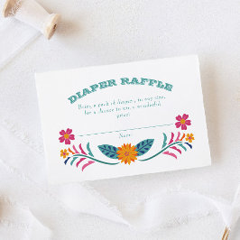 フィエスタカラフルベビーシャワーおむつラッフルチケット 名刺