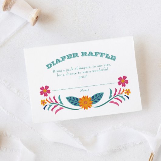 フィエスタカラフルベビーシャワーおむつラッフルチケット 名刺