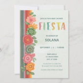 フィエスタカラフルメキシコパーティーフローラベビーシャワー 招待状 (正面)
