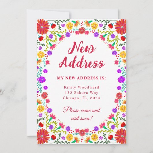 フィエスタカラフルメキシコフローラの新しいアドレス 案内状 (正面)