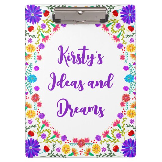 フィエスタカラフルメキシコフローラフレーム クリップボード (正面)
