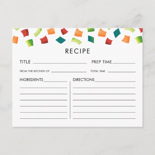 フィエスタカラフルメキシコレシピカード ポストカード (正面)