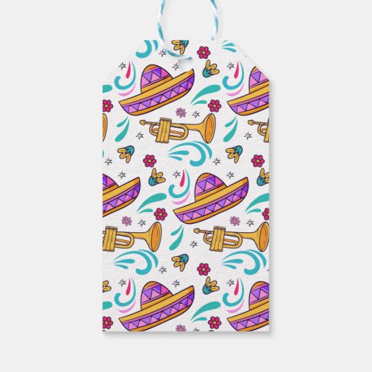 フィエスタカラフルメキシコ文化サボテン赤ちゃんシャワー ギフトタグ (裏面)