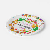 フィエスタカラフルメキシコ文化サボテン赤ちゃんシャワー ペーパープレート (アングル)