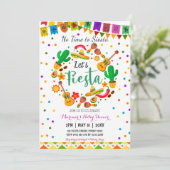 フィエスタカラフルメキシコ文化サボテン赤ちゃんシャワー 招待状 (スタンド正面)