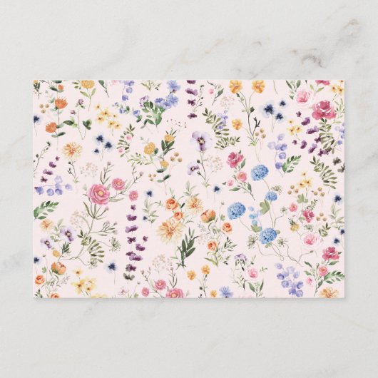 フィエスタカラフルワイルドフラワーガーデンおむつラッフル エンクロージャーカード (裏面)