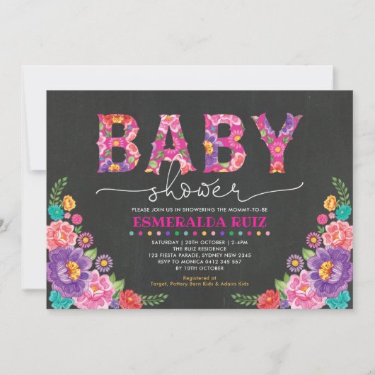 フィエスタガーデンフローラベビーシャワー 招待状 (正面)