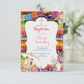 フィエスタガールバプテスマ《キリスト教》洗礼式や命名式招待状カード 招待状 (スタンド正面)