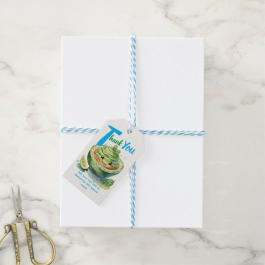 フィエスタグアカモール男の赤ちゃんシャワーカワイオウィズギフト ギフトタグ (より糸付き)