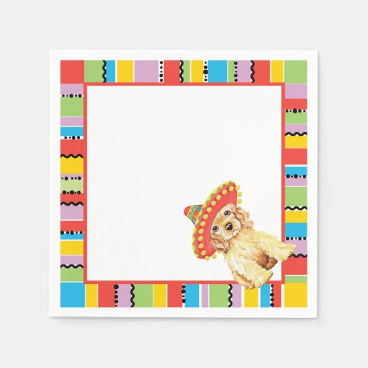 フィエスタコッカースパニエル犬 スタンダードカクテルナプキン (正面)