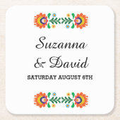 フィエスタコースターメキシコライムドリンクウェディングパーティー スクエアペーパーコースター (正面)