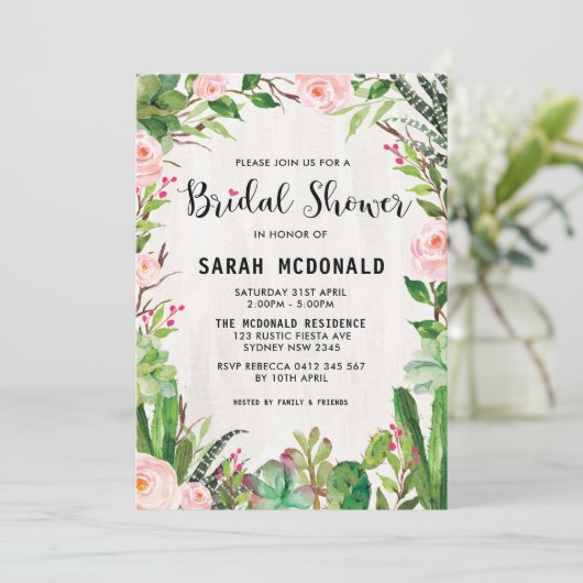 フィエスタサキュントサボスブライダルシャワー招待 招待状 (スタンド正面)