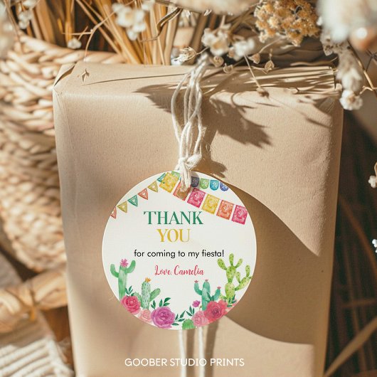 フィエスタサクタスガールバースデーパーティーラベル ラウンドシール