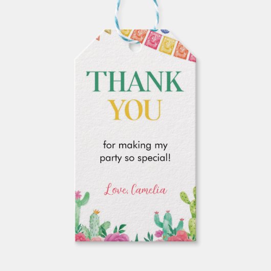 フィエスタサクタスバースデーパーティーサンキューユユーラベル ギフトタグ (正面)